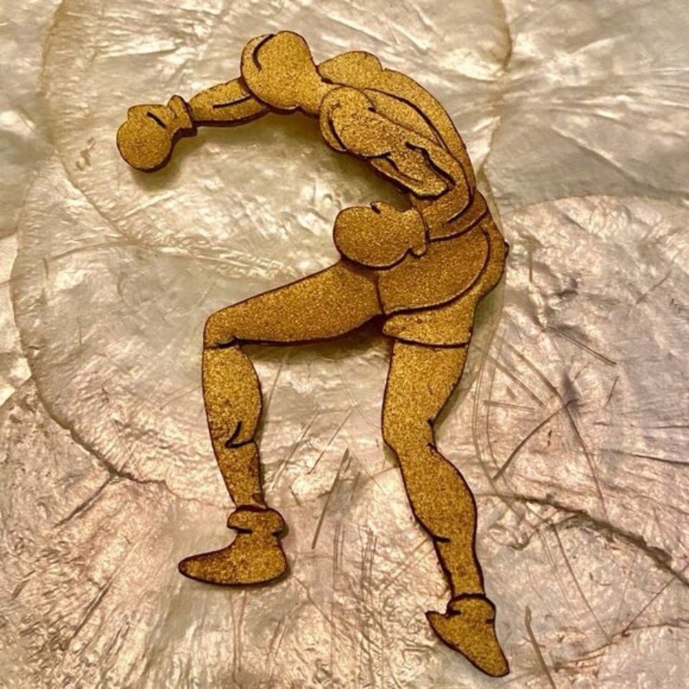3 For 25  Vintage Gold Tone Boxer Brooch